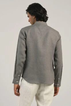 Countrymade Smoke Grey Linen Shirt -Echo Clohting Shop cm ctd sh 05 4
