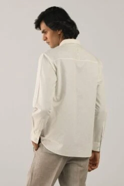 Countrymade Ivory Linen Cotton Shirt -Echo Clohting Shop cm ctd sh 09 5