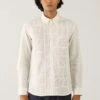 Countrymade Ivory Linen Cotton Shirt With Stitch Detailing