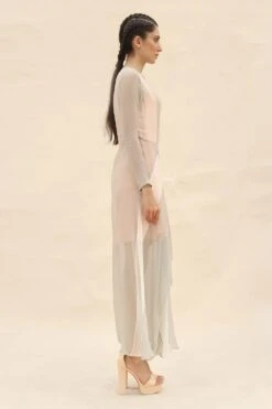 Abhishek Sharma Colour Blocked Panelled Drape Dress -Echo Clohting Shop ctu05grey 2