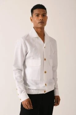 Dhruv Vaish White Bomber Shirt -Echo Clohting Shop d06c0091c 3