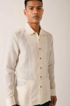 Dhruv Vaish Cream Handloom Cotton Shirt -Echo Clohting Shop d06c0121 3