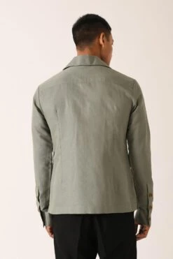 Dhruv Vaish Sage Green Flap Pocket Shirt -Echo Clohting Shop d06c0141b 3