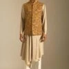 Dhruv Vaish Ochre Embroidered Jawahar Jacket