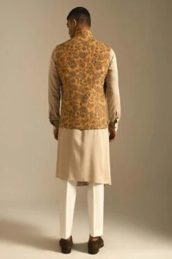 Dhruv Vaish Ochre Embroidered Jawahar Jacket -Echo Clohting Shop d06w0111 674 4