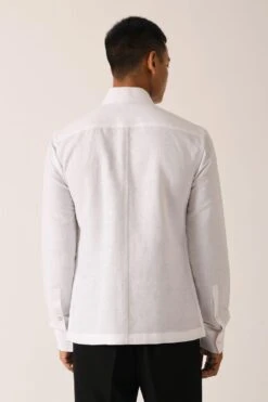 Dhruv Vaish White Shirt With Side Zipper & Snap Buttons -Echo Clohting Shop das17hc2421 5