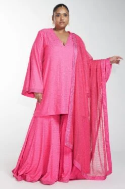 Itrh Pink Crystal Sharara Set