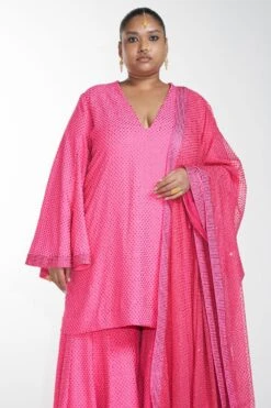 Itrh Pink Crystal Sharara Set -Echo Clohting Shop dc22w042 4