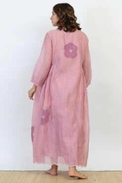 Ekadi Lilac Rose Chanderi Silk Pleated Dress -Echo Clohting Shop ekad8 5