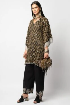Heirloom By Rara Avis Kaftan With Sequins Embroidery And Fringed Hems -Echo Clohting Shop hl 202102 2
