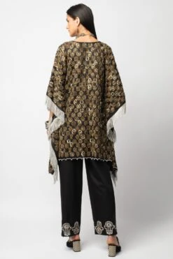 Heirloom By Rara Avis Kaftan With Sequins Embroidery And Fringed Hems -Echo Clohting Shop hl 202102 4