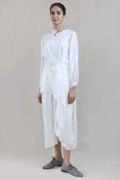 Ivory Detailed Drape Top