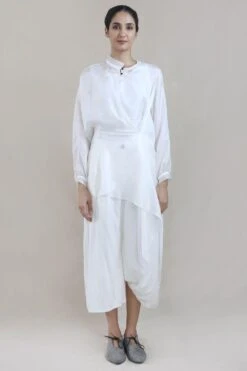 Ivory Detailed Drape Top -Echo Clohting Shop int ss20 d1 21 3