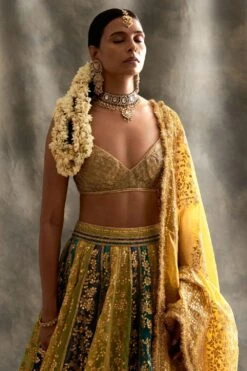 Itrh Colour Blocked Lehenga Set With Gota Patti Details -Echo Clohting Shop itrh1060 3