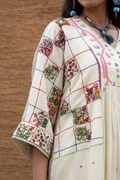 Sunira Designs Kora Jamdani Muslin Yoke Dress -Echo Clohting Shop j2201c 5