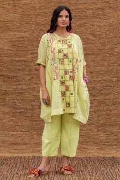 Sunira Designs Green Kimono Style Dress