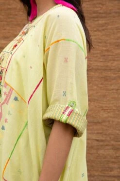 Sunira Designs Green Kimono Style Dress -Echo Clohting Shop j2210b 4