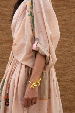 Sunira Designs Pink Pleated Kaftan With Embroidery -Echo Clohting Shop j2211d 3