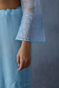 Torani Sky Blue Tulle Aari Work Blouse -Echo Clohting Shop jpss012b 3