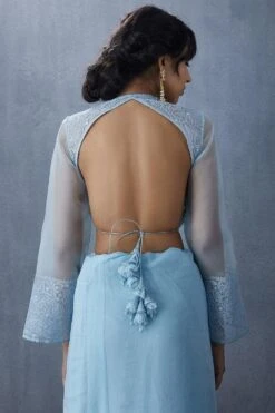 Torani Sky Blue Tulle Aari Work Blouse -Echo Clohting Shop jpss012b 4