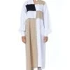 Kanika Goyal Label Beige Colour-blocked Maxi Dress