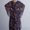 KoAi Blue And Orange Floral Kaftan