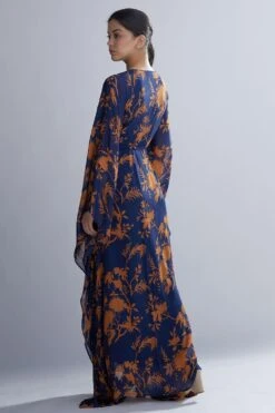 KoAi Blue And Orange Floral Kaftan -Echo Clohting Shop kofw20022 5