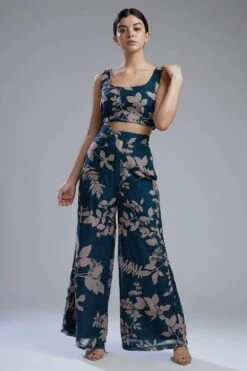 KoAi Teal & Pink Floral Bustier