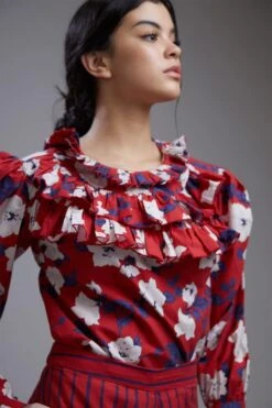 KoAi Multicolor Floral Frill Collar Shirt -Echo Clohting Shop koss2082 3