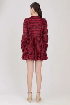 KoAi Abstract Printed Dress With Frill Details -Echo Clohting Shop koss21012 5