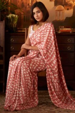 KoAi White & Pink Abstract Print Bustier