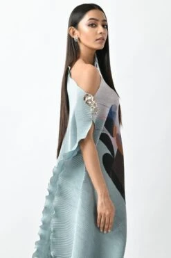 Kiran Uttam Ghosh Yellow Pleated Wide Leg Pants -Echo Clohting Shop kug1021018 4