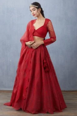 Torani Surkh Advaita Lehenga Set -Echo Clohting Shop kyaw066 kyaw067 kyaw068 4