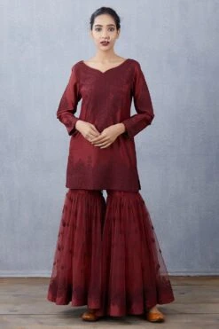 Torani Maroon Vedika Kurta Set -Echo Clohting Shop kyaw092 kyaw093 kyaw094 3
