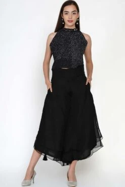 Twenty Nine Black Organza Layered Pants