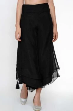 Twenty Nine Black Organza Layered Pants -Echo Clohting Shop ls 101 o bk 2