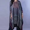 Prahnaaya Blue Ajrakh Embroidered Kaftan Set