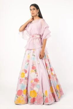 Mishru Lavender Organza Lehenga Set -Echo Clohting Shop mish06 3