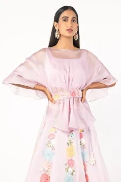 Mishru Lavender Organza Lehenga Set -Echo Clohting Shop mish06 4