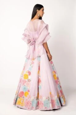 Mishru Lavender Organza Lehenga Set -Echo Clohting Shop mish06 5