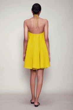 Mati Yellow Mini Halter Neck Dress -Echo Clohting Shop mtveza yellow 3