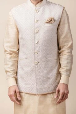 Tarun Tahiliani Men Ivory Applique Bundi Jacket -Echo Clohting Shop mw ssu wpn wc 1 3