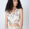 Nadiya Paar Floral Blouse With Bead Detailing