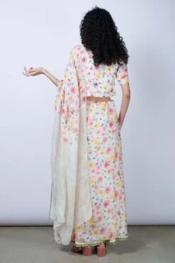 Nadiya Paar Floral Satin Blouse -Echo Clohting Shop napa4 3