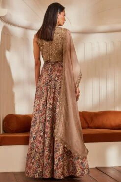 Nikita Mhaisalkar Brick Printed Sheeted Lehenga Set -Echo Clohting Shop nf f22 006 4