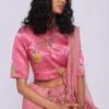 Nadiya Paar Pink Rosette Satin Blouse