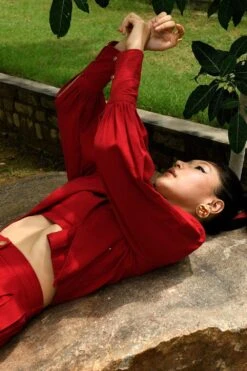 Ode To Odd Ruby Red Pants -Echo Clohting Shop oto14 3