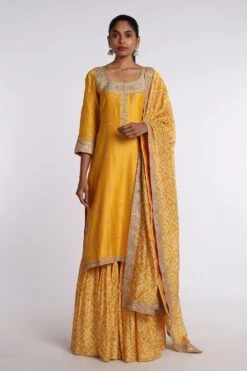 Punit Balana Marodi Work Kurta With Bandhej Sharara