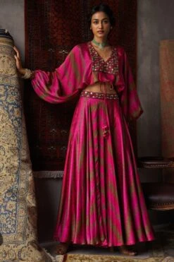 Punit Balana Satin Silk Top & Skirt Set