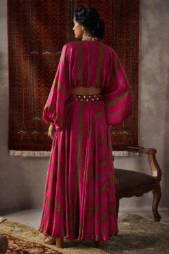 Punit Balana Satin Silk Top & Skirt Set -Echo Clohting Shop pbsb 70 3